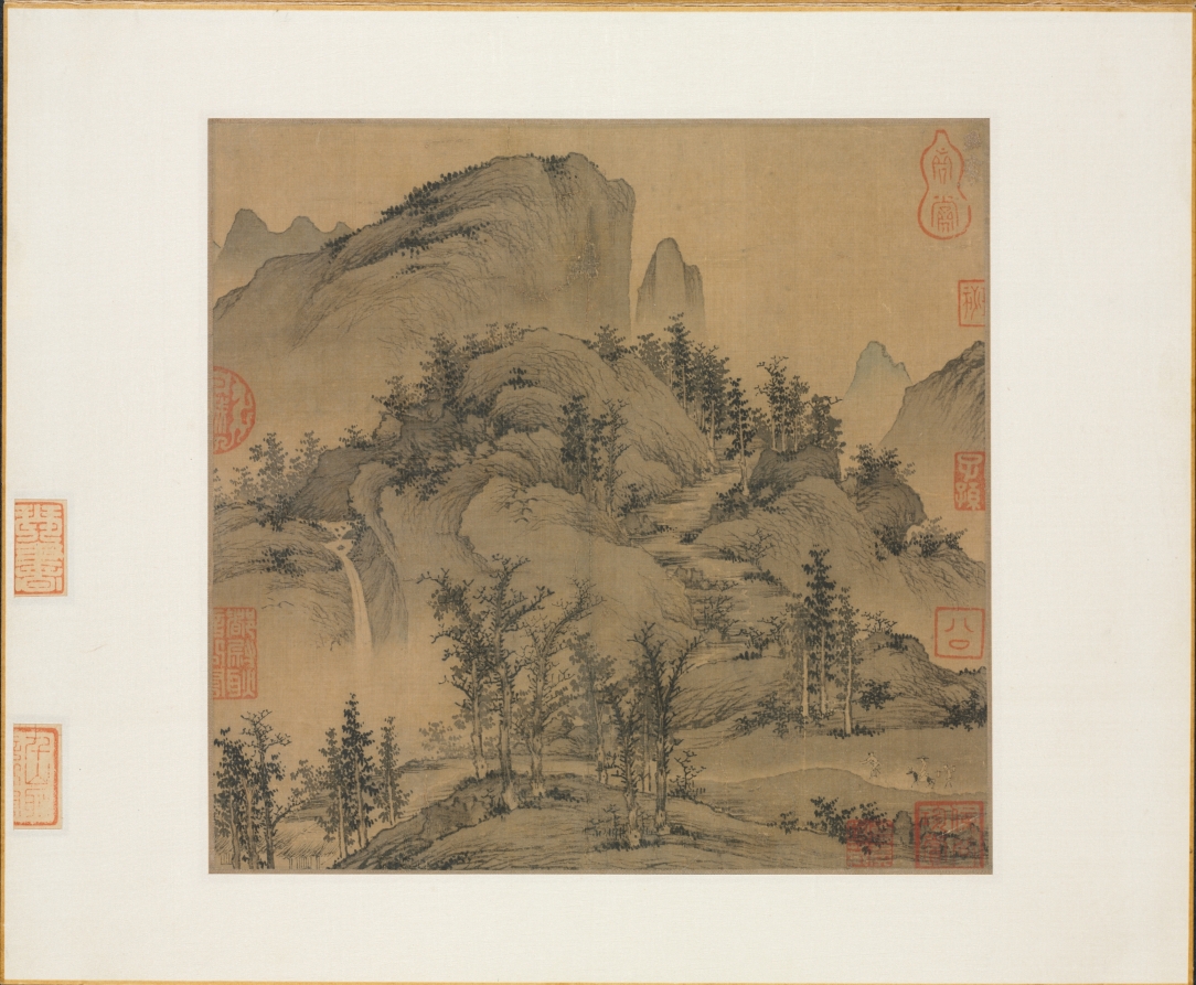 白露意境配图:Travelers in Autumn Mountains
