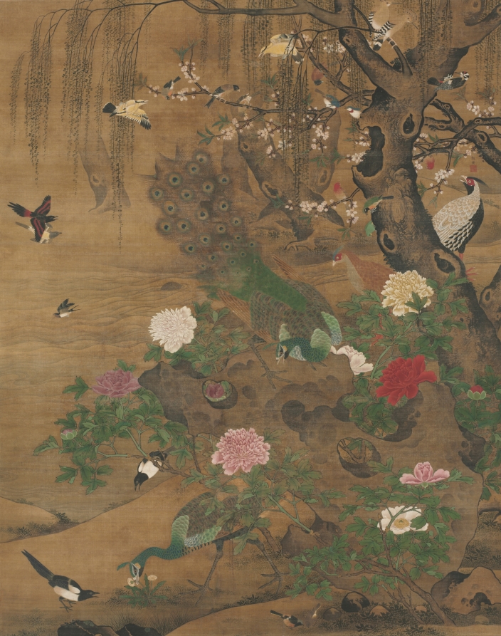 春分意境配图:Birds Gather under the Spring Willow