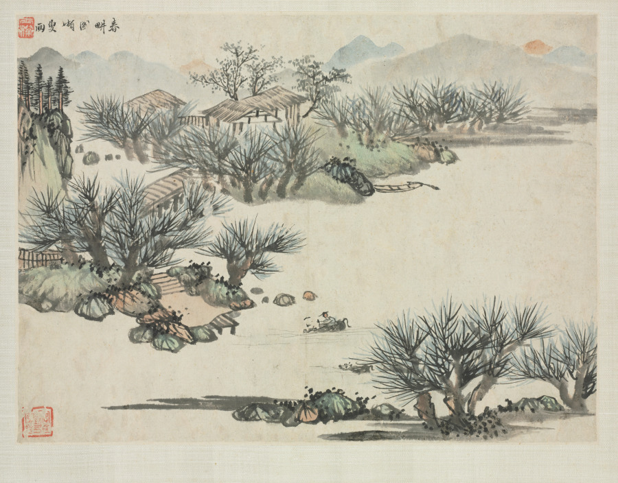 谷雨意境配图:Landscape Album in Various Styles: Spring Plowing
